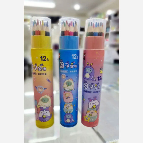 مداد رنگی 12 رنگ جعبه استوانه ای