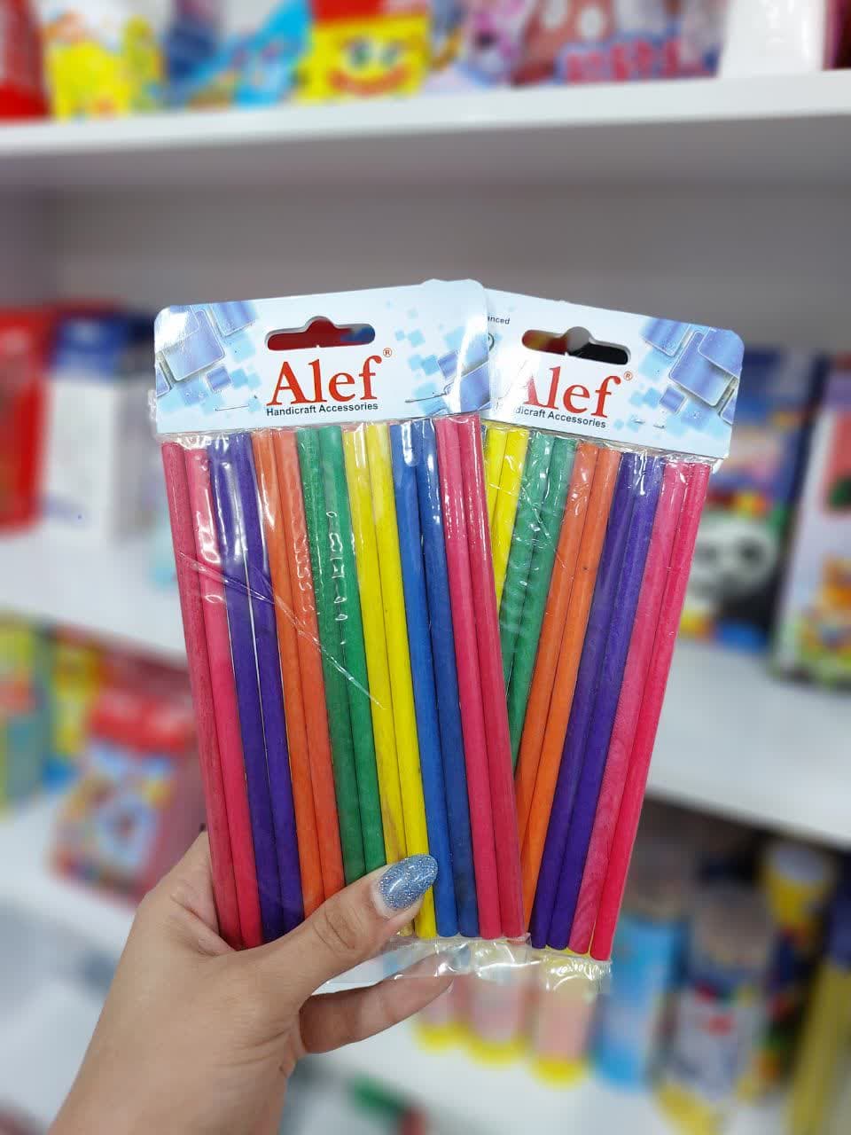 چوب بستنی گرد رنگی